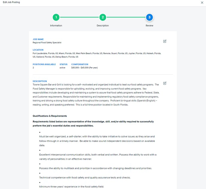 step 3 job posting